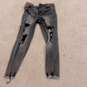 black jeans with rips
